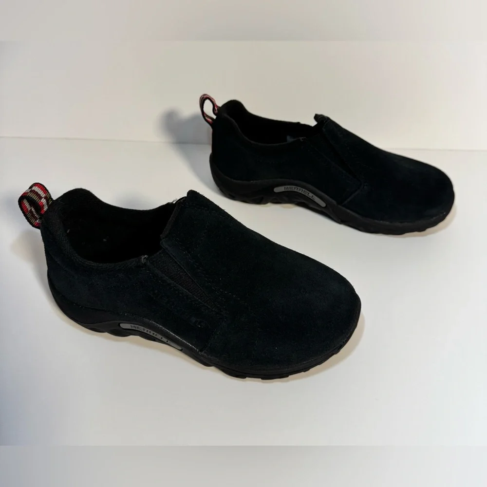 Merrell Jungle Moc Suede Slip-On Shoes Black Kids Size 12